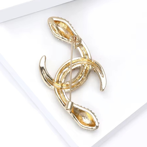 Serpenti Snake Gold Crystal Green Eyes Brooch - Picture 5 of 9